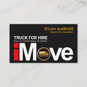 "i Move" Signage Gold Truck Home Moving Business Card