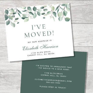 I Moved Eucalyptus Greenery Moving Announcement