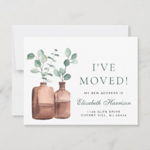 I Moved Eucalyptus Watercolor Moving Announcement