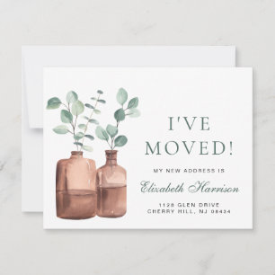 I Moved Eucalyptus Watercolor Moving Announcement