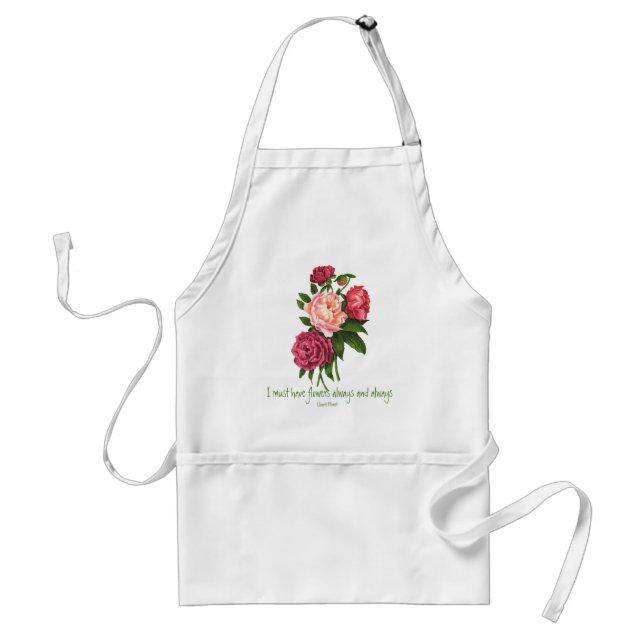 I must have Flowers Claude Monet Quote Peony Art Standard Apron (Front)