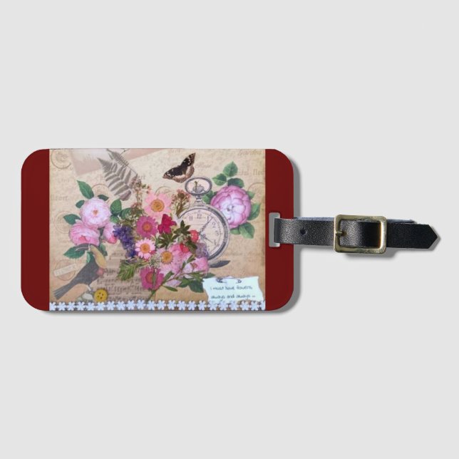 I Must Have Flowers Luggage Tag (Front Horizontal)