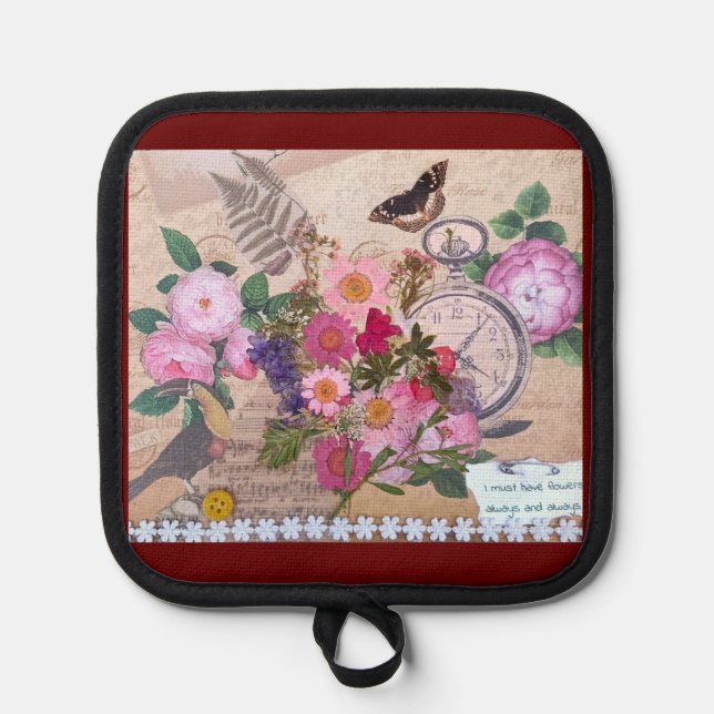 I Must Have Flowers, Monet,  Pot Holder (Front)