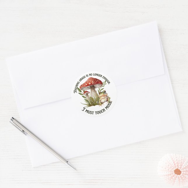 I must touch moss classic round sticker (Envelope)