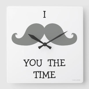 I MUSTACHE YOU THE TIME CLOCK   GREY