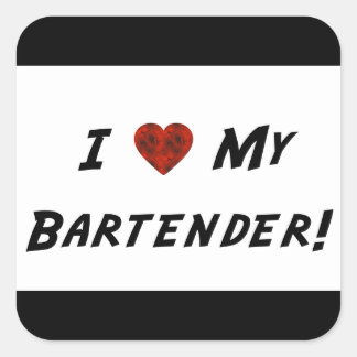 I ♥ My Bartender! Square Sticker