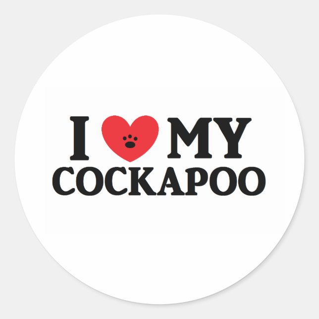 I ♥ My Cockapoo Classic Round Sticker (Front)