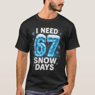 I Need 6 7 Snow Days Funny Snowy Day Gen Alpha Sla T-Shirt