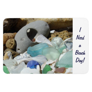 I Need a Beach Day! magnets Coast Seaglass Fossils
