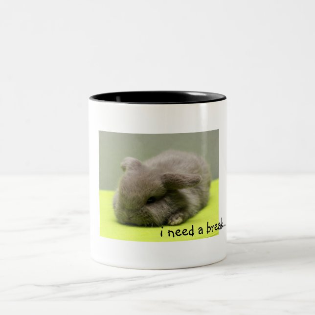 I need a break... Two-Tone coffee mug (Center)