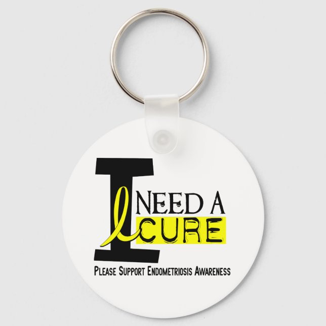 I Need A Cure 1 Endometriosis Key Ring (Front)