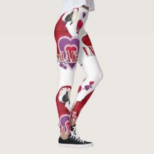 I Need A Kiss Parrot With Hearts Leggings