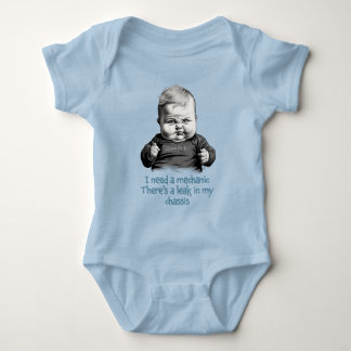 I need a mechanic, there's a leak in my chassis baby bodysuit