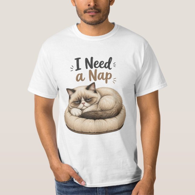 I Need a Nap – Grumpy Cat Collection T-Shirt (Front)