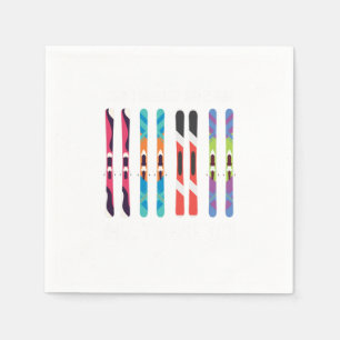 I Need All These Ski Skier Skiing Winter Sports Gi Napkin