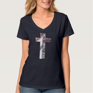 I Need Baseball And Jesus Mum Gift Christian Cross T-Shirt