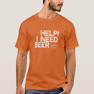I Need Beer (Sm White Print) Funny Dark T-Shirt