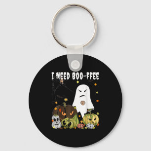 I Need Boo-ffee Ghost Jack-o-lantern Coffee Lover  Key Ring