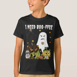 I Need Boo-ffee Ghost Jack-o-lantern Coffee Lover T-Shirt