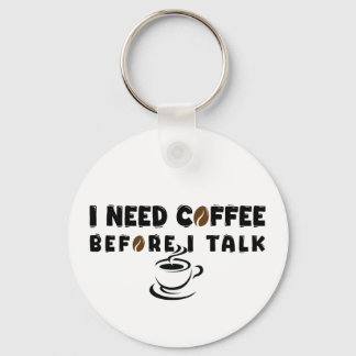 I Need Coffee Before I Talk Funny Coffee Lover Gif Key Ring