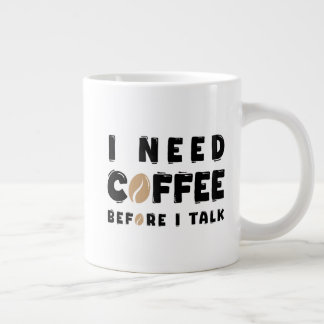 I Need Coffee Before I Talk Funny Coffee Lover Gif Large Coffee Mug