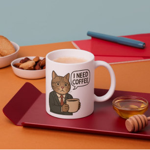 I Need Coffee Cat Coffee Mug – Gift For Women