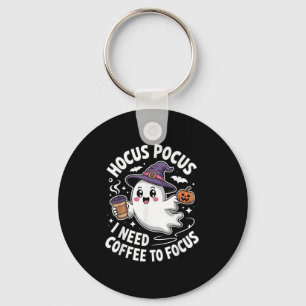 I Need Coffee To Focus Halloween  Key Ring