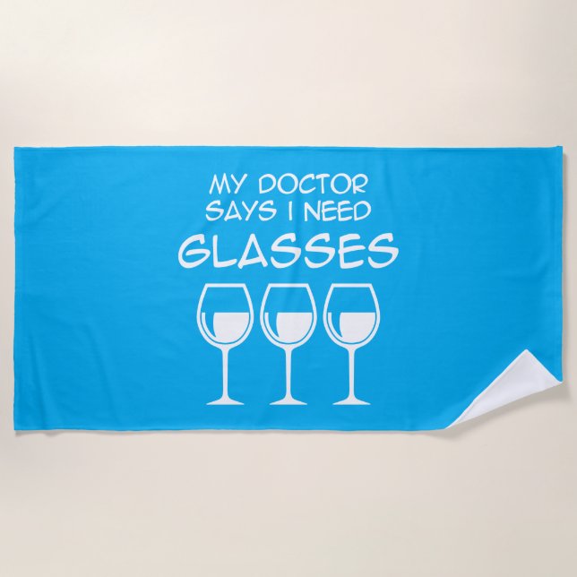 I need glasses beach towel (Front)