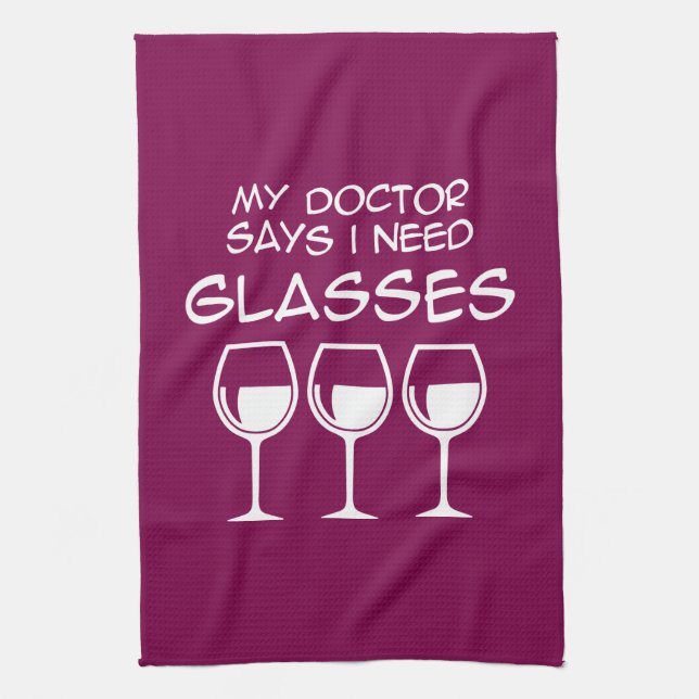 I need glasses tea towel (Vertical)