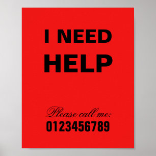 I need help SOS message neighborhood assistance Poster