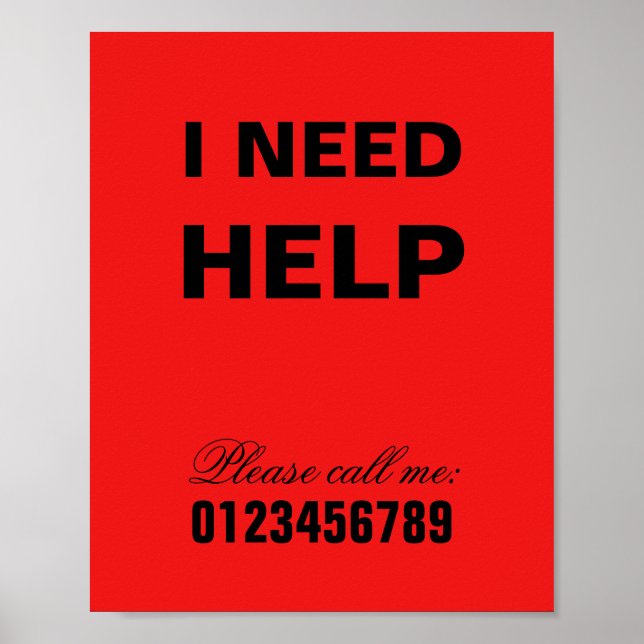 I need help SOS message neighborhood assistance Poster (Front)