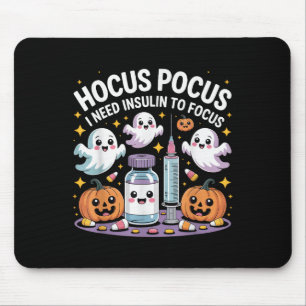 I Need Insulin To Focus Funny Halloween Diabetic  Mouse Mat