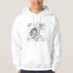 I Need More Space Funny Cat Astronaut Hoodie
