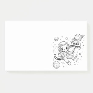 I Need More Space Funny Cat Astronaut Post-it Notes