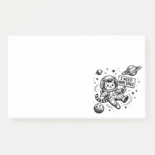 I Need More Space Funny Cat Astronaut Post-it Notes