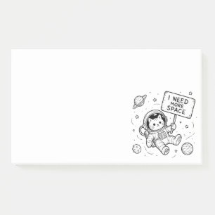 I Need More Space Funny Cat Astronaut Post-it Notes
