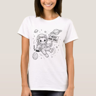 I Need More Space Funny Cat Astronaut T-Shirt