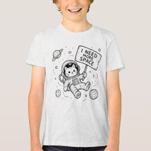 I Need More Space Funny Cat Astronaut Tri-Blend Shirt