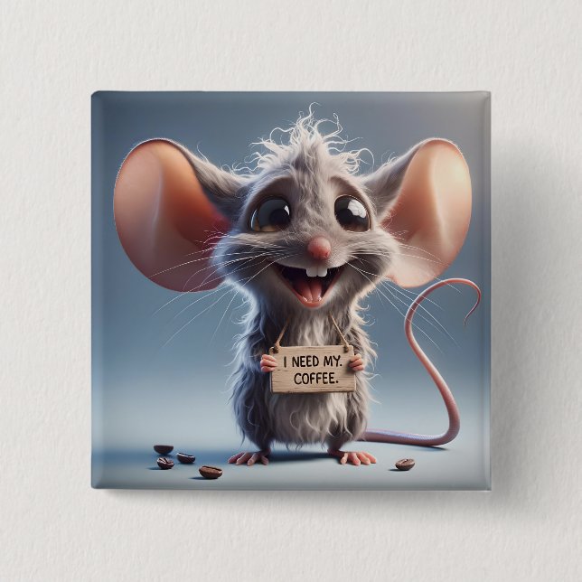 I Need My Coffee 15 Cm Square Badge (Front)