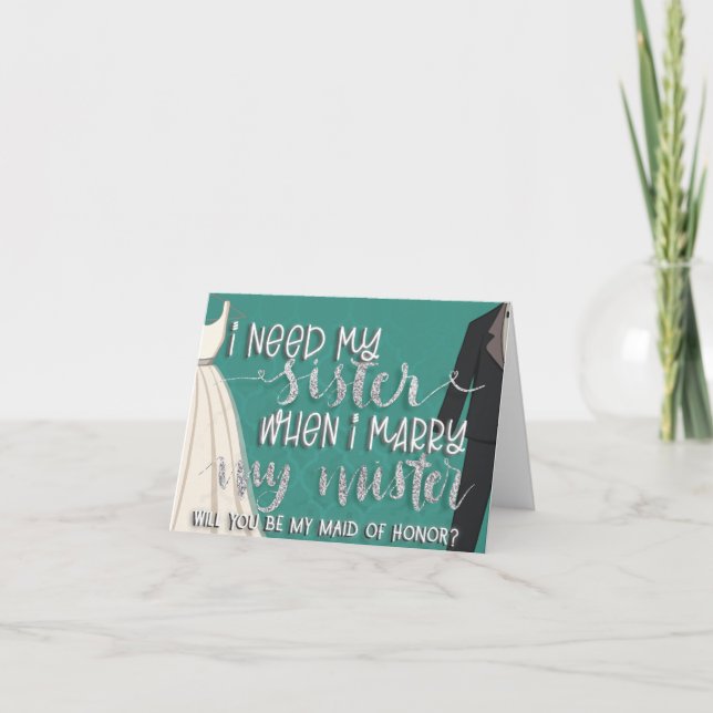 I need my sister-silver -thank you thank you card (Front)