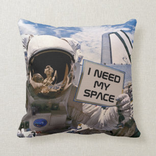 I Need My Space Funny NASA Astronaut Holding Sign Cushion
