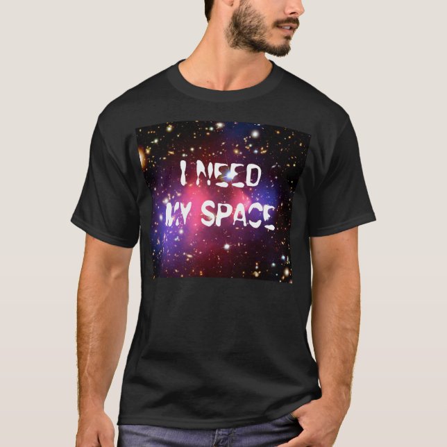 I Need My Space Men's Black T-Shirts (Front)