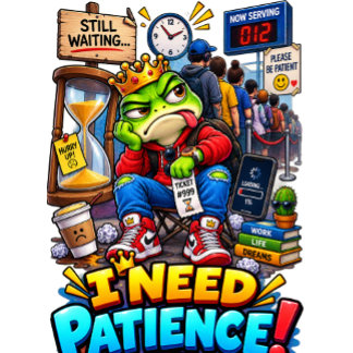 I NEED PATIENCE – Funny Frog T-Shirt