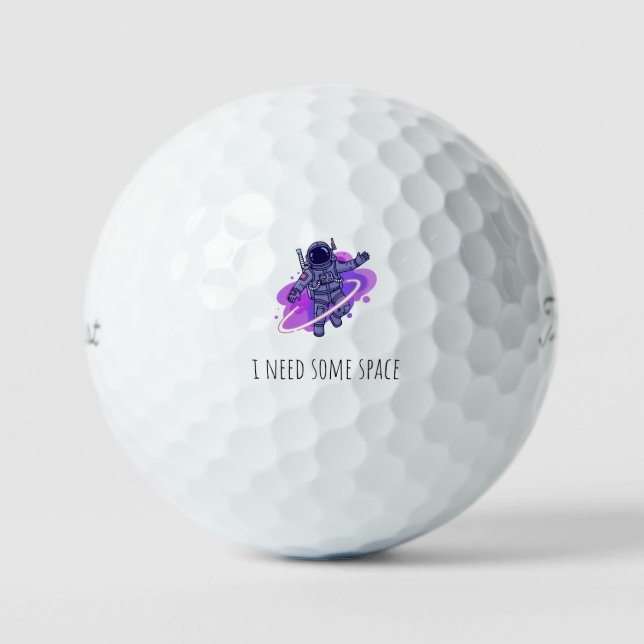 'I Need Some Space' Funny Playful Astronaut Gift Golf Balls (Front)