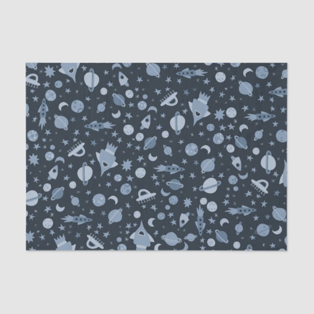 I Need Some Space UFO Rocket Planet Pattern Gift Tissue Paper (Front)