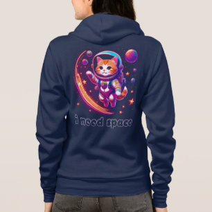 I Need Space Cat Front & Back Hoodie