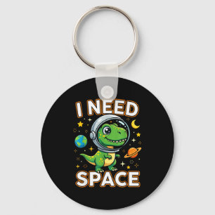 I Need Space Cute Dino Astronaut Key Ring