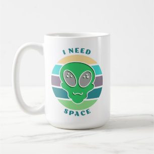 I Need Space   Funny Vintage Alien Pun Coffee Mug