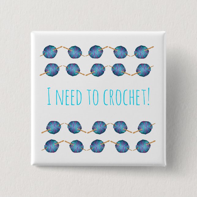 I need to crochet - with yarn and crochet hooks 15 cm square badge (Front)