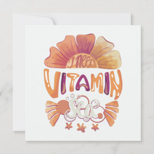 I Need Vitamin Sea: Hand-Lettered Sunset Escape Holiday Card